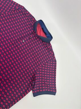 Greyson Golf Polo Shirt Mens Medium M Performance Stretch Short Sleeve Geometric